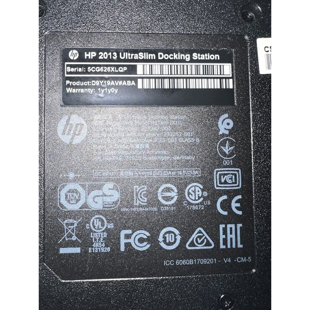 HP 2013 UltraSlim Docking Station HSTNN-IX10